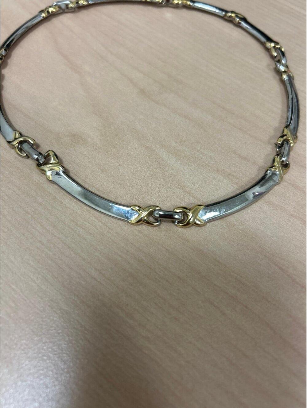 Gold and Silver Tone XO Interlocking Choker - Picture 2 of 7
